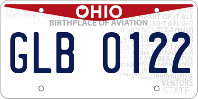 OH license plate GLB0122