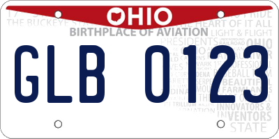 OH license plate GLB0123