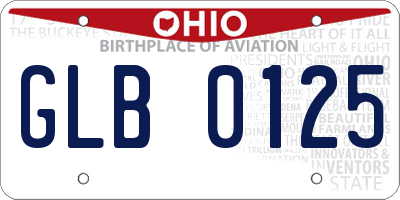 OH license plate GLB0125