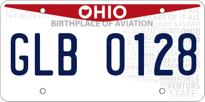 OH license plate GLB0128