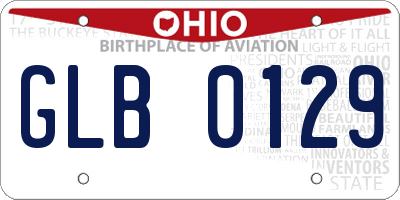 OH license plate GLB0129