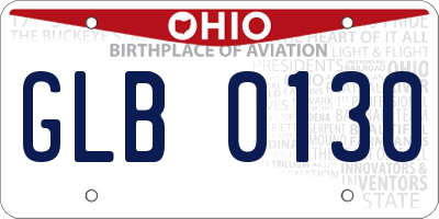 OH license plate GLB0130