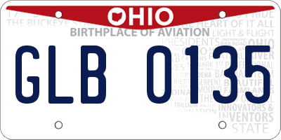 OH license plate GLB0135