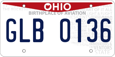 OH license plate GLB0136