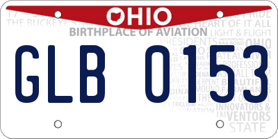 OH license plate GLB0153