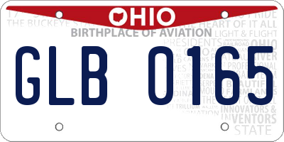 OH license plate GLB0165
