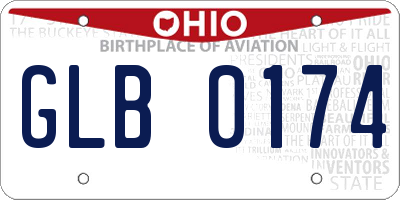 OH license plate GLB0174