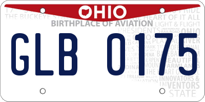 OH license plate GLB0175