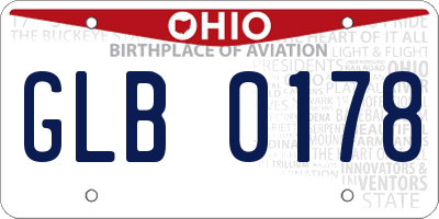 OH license plate GLB0178