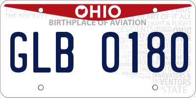 OH license plate GLB0180