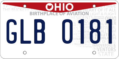 OH license plate GLB0181
