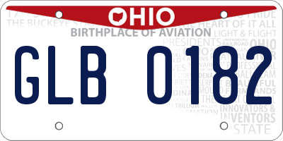 OH license plate GLB0182