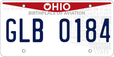 OH license plate GLB0184