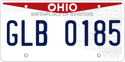 OH license plate GLB0185