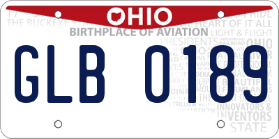 OH license plate GLB0189