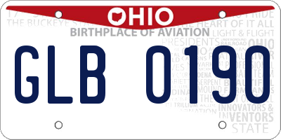 OH license plate GLB0190