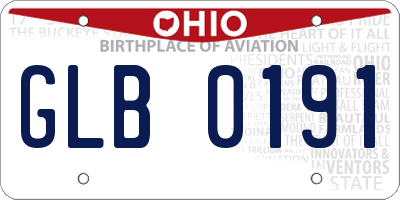 OH license plate GLB0191