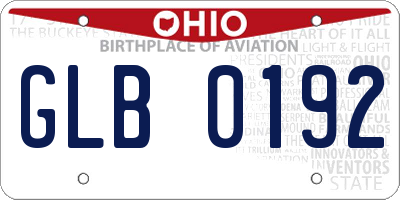 OH license plate GLB0192