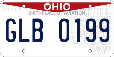 OH license plate GLB0199