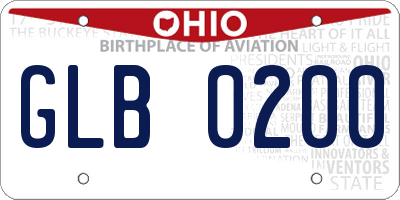 OH license plate GLB0200