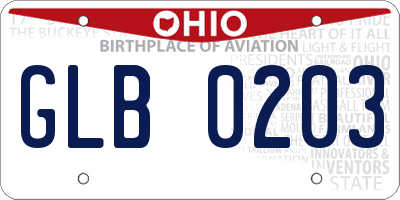 OH license plate GLB0203