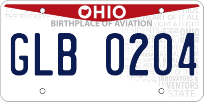 OH license plate GLB0204