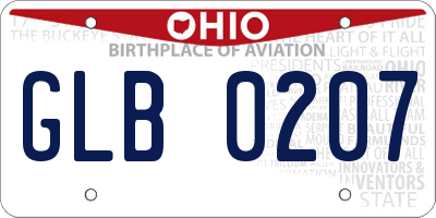 OH license plate GLB0207