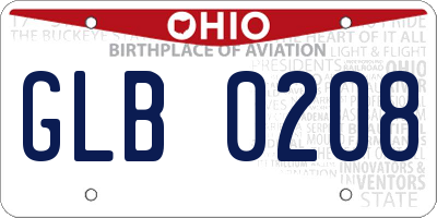 OH license plate GLB0208