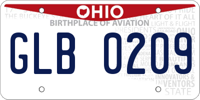 OH license plate GLB0209