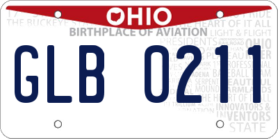 OH license plate GLB0211