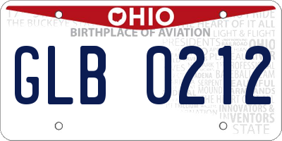 OH license plate GLB0212