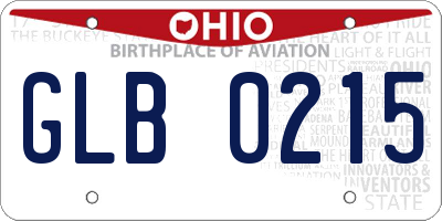 OH license plate GLB0215