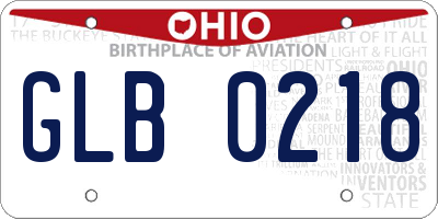 OH license plate GLB0218