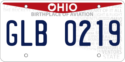 OH license plate GLB0219