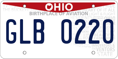 OH license plate GLB0220