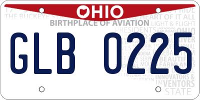 OH license plate GLB0225