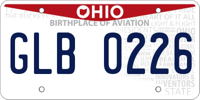 OH license plate GLB0226