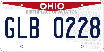OH license plate GLB0228