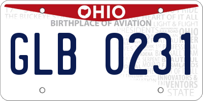 OH license plate GLB0231