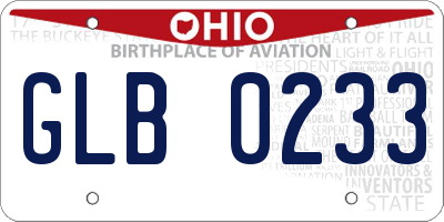 OH license plate GLB0233