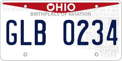 OH license plate GLB0234