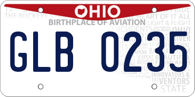 OH license plate GLB0235