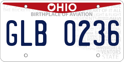 OH license plate GLB0236