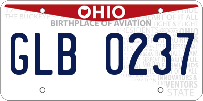 OH license plate GLB0237