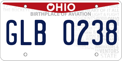 OH license plate GLB0238