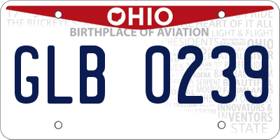 OH license plate GLB0239