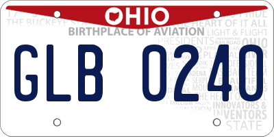 OH license plate GLB0240