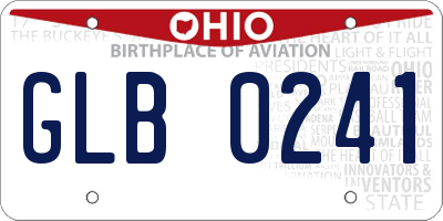 OH license plate GLB0241
