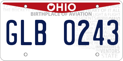 OH license plate GLB0243