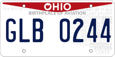OH license plate GLB0244